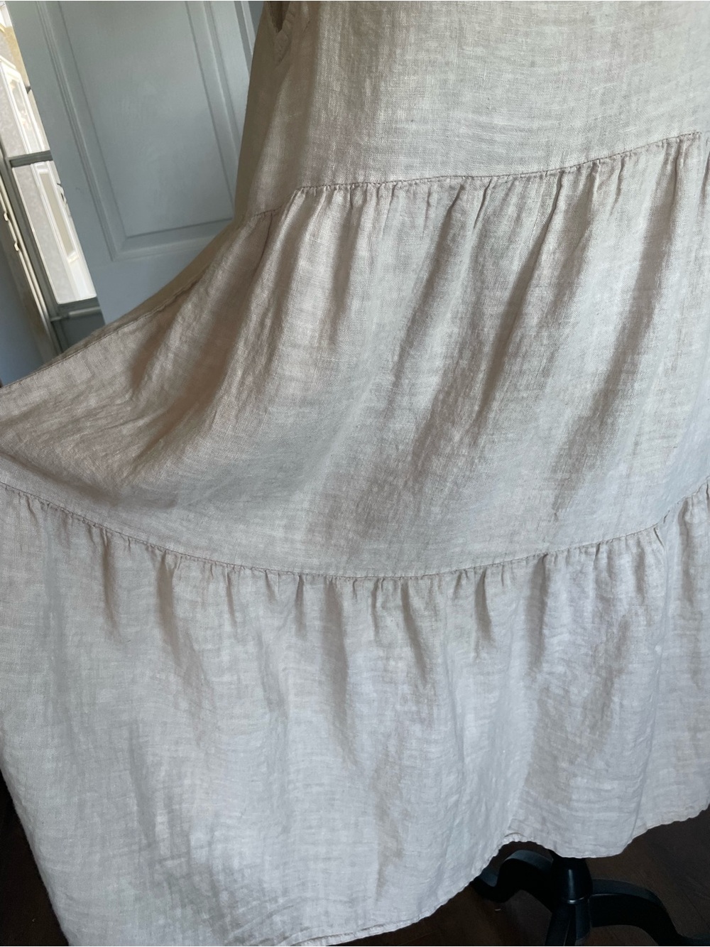 🌟 HOST PICK 💯 Linen European Summer Made Italy Oversized Tiered Midi Dress Small - Picture 5 of 10